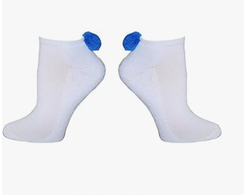 Pom Pom Socks in Blue