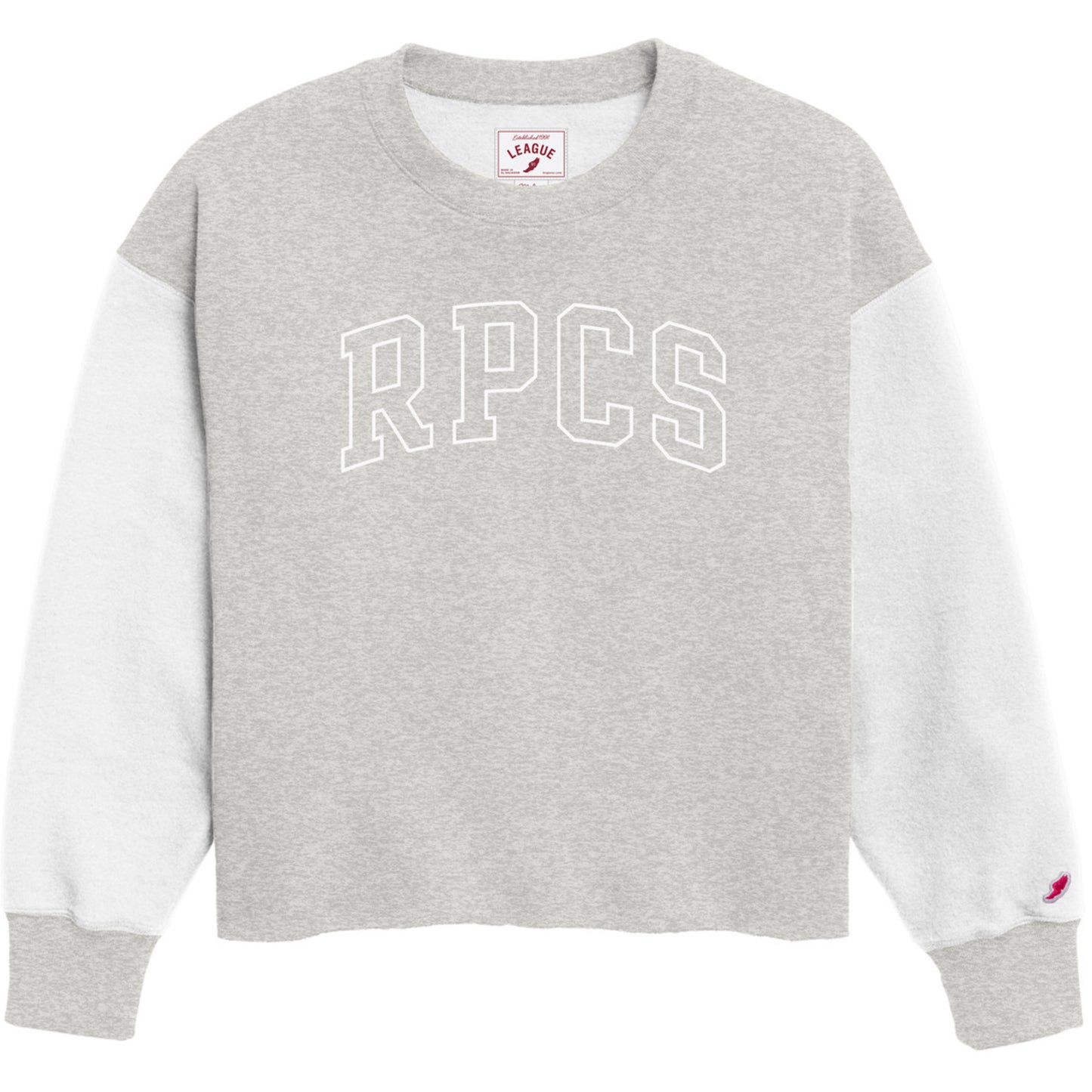 League Reverse Fleece Crop Sweatshirt in Gray