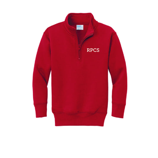 Youth 1/4 Zip Sweatshirt in Red