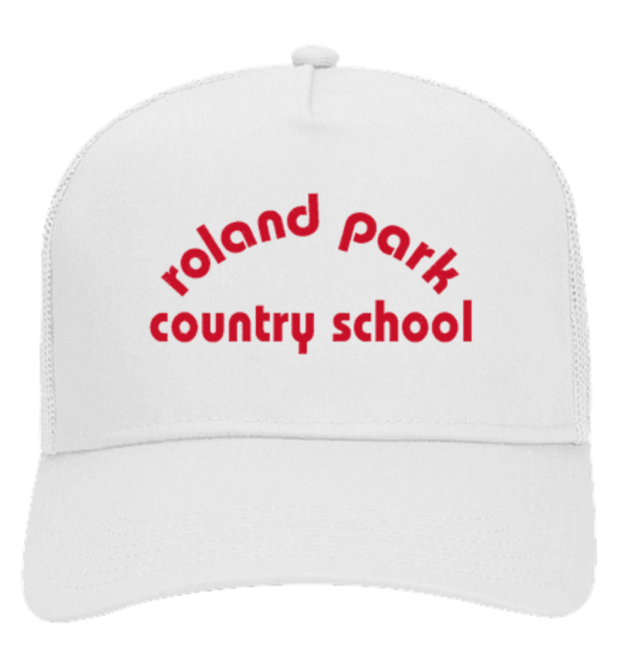White Trucker Hat w/ Retro Logo