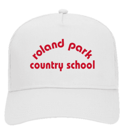 White Trucker Hat w/ Retro Logo