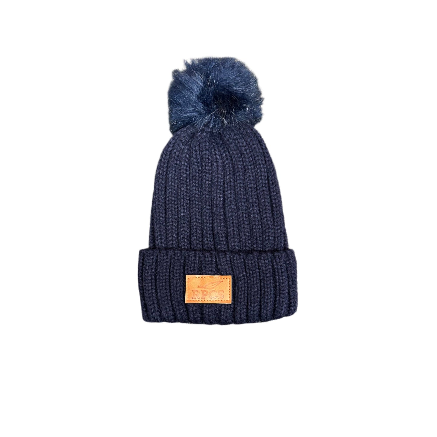 Winter Pom Pom Hat in Navy